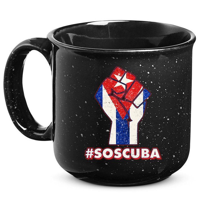 SOS Cuba Protest Fist Flag #SOSCUBA 15oz Campfire Ceramic Mug