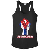 SOS Cuba Protest Fist Flag #SOSCUBA Ladies PosiCharge Competitor Racerback Tank