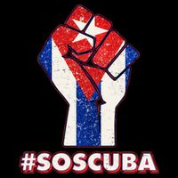 SOS Cuba Protest Fist Flag #SOSCUBA Ladies PosiCharge Competitor Racerback Tank