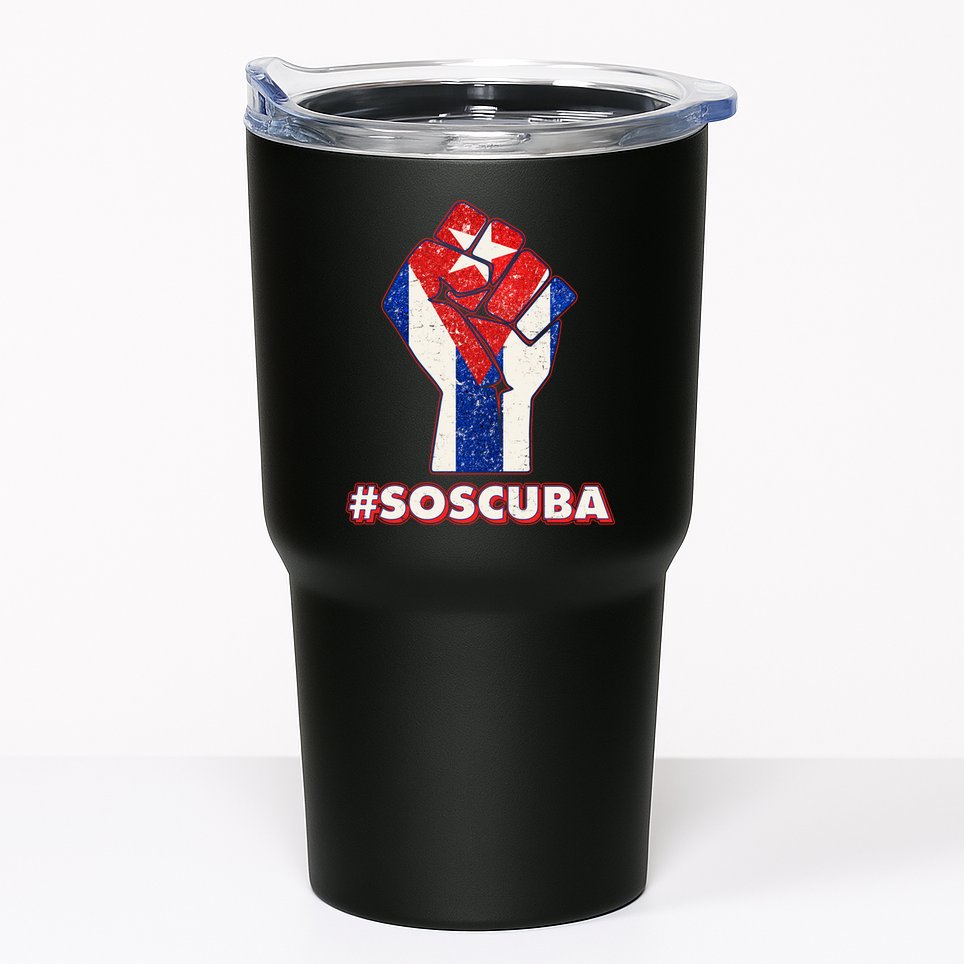 SOS Cuba Protest Fist Flag #SOSCUBA Tumbler