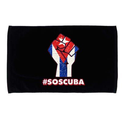 SOS Cuba Protest Fist Flag #SOSCUBA Microfiber Hand Towel