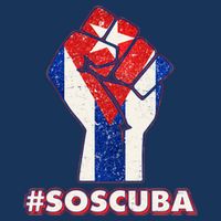 SOS Cuba Protest Fist Flag #SOSCUBA Cooling Performance Crew T-Shirt