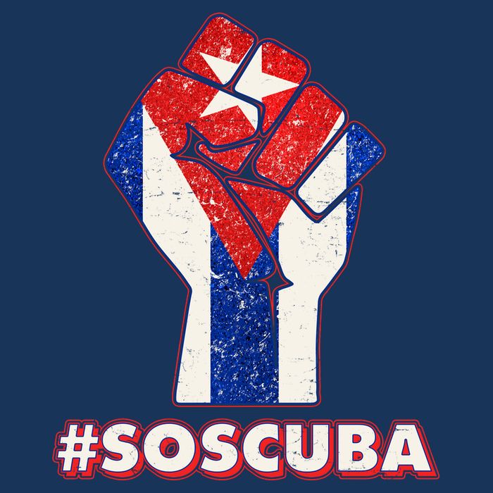 SOS Cuba Protest Fist Flag #SOSCUBA Cooling Performance Crew T-Shirt