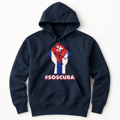 SOS Cuba Protest Fist Flag #SOSCUBA Hoodie
