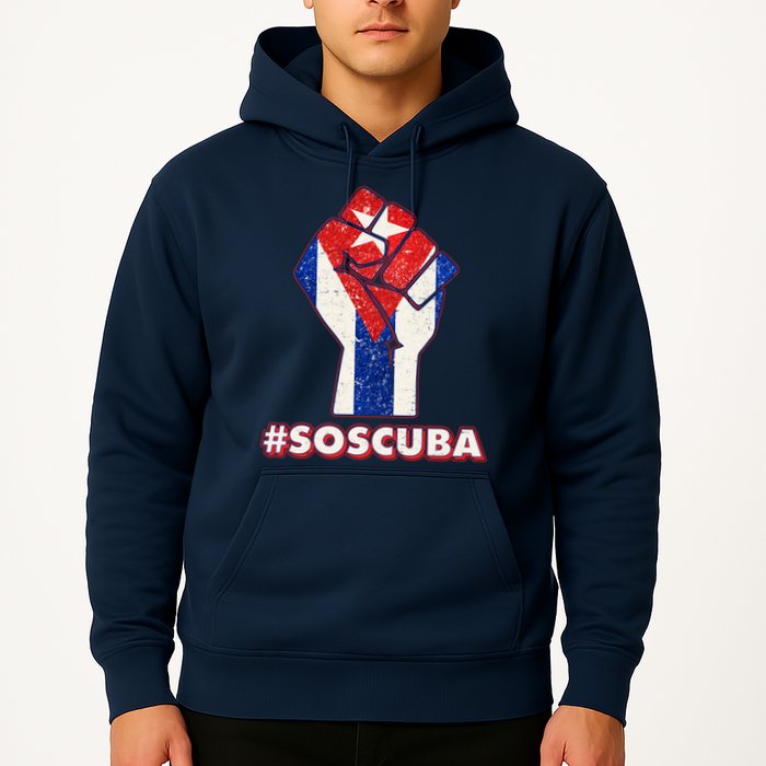 SOS Cuba Protest Fist Flag #SOSCUBA Hoodie