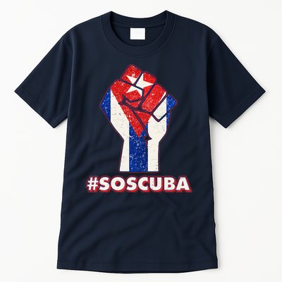 SOS Cuba Protest Fist Flag #SOSCUBA Tall T-Shirt