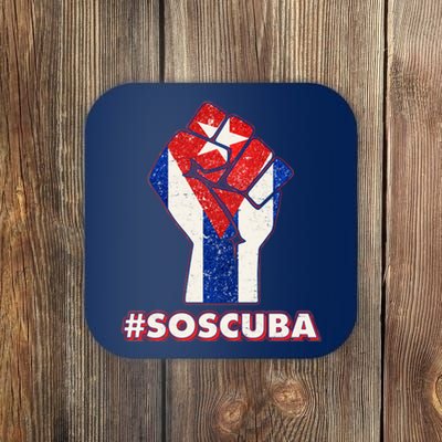 SOS Cuba Protest Fist Flag #SOSCUBA Coaster