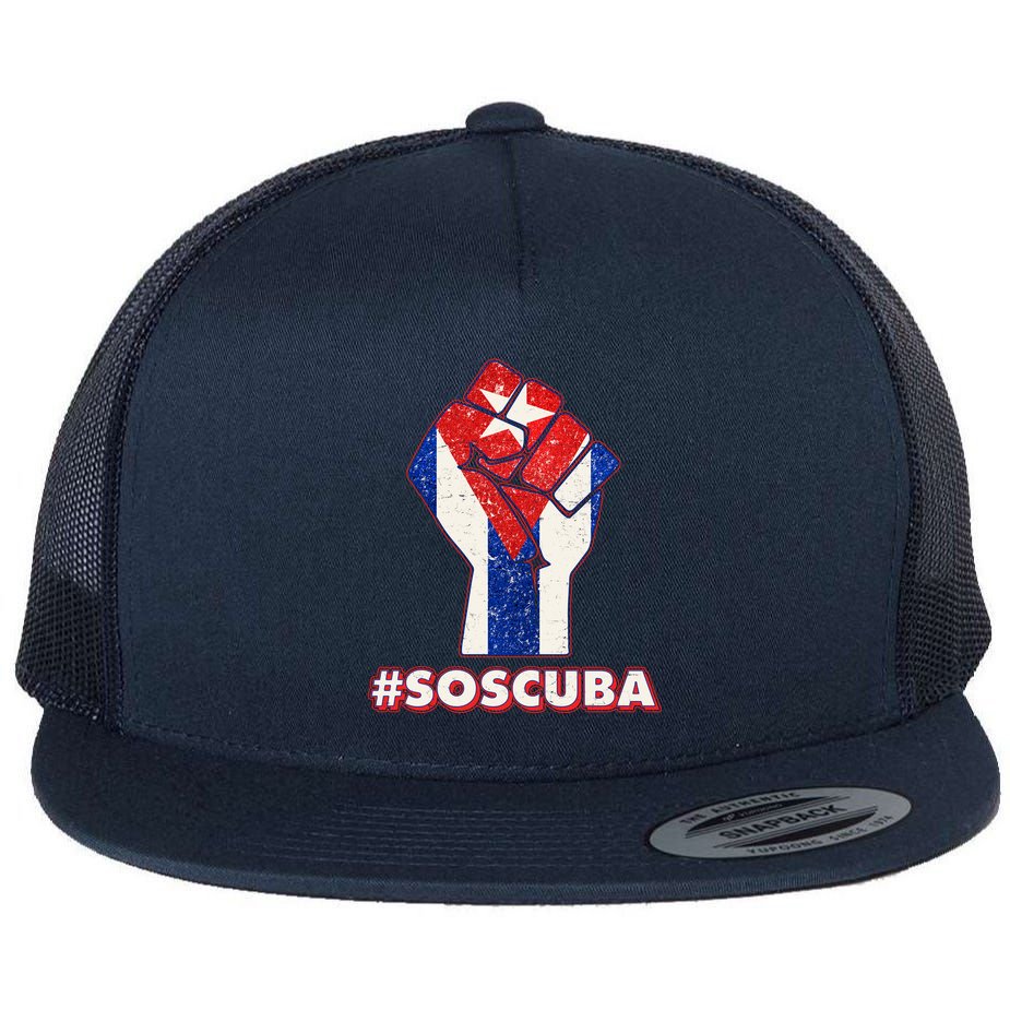 SOS Cuba Protest Fist Flag #SOSCUBA Flatbill Hat