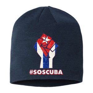 SOS Cuba Protest Fist Flag #SOSCUBA Sustainable Beanie