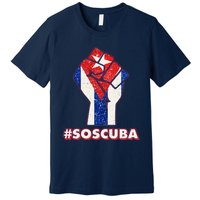 SOS Cuba Protest Fist Flag #SOSCUBA Premium T-Shirt
