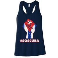 SOS Cuba Protest Fist Flag #SOSCUBA Womens Tank Top