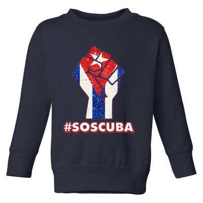 SOS Cuba Protest Fist Flag #SOSCUBA Toddler Sweatshirt