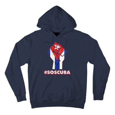 SOS Cuba Protest Fist Flag #SOSCUBA Tall Hoodie