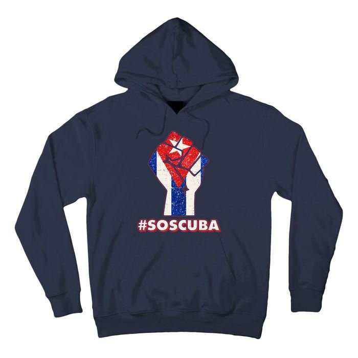 SOS Cuba Protest Fist Flag #SOSCUBA Tall Hoodie