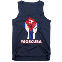 SOS Cuba Protest Fist Flag #SOSCUBA Tank Top