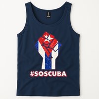 SOS Cuba Protest Fist Flag #SOSCUBA Tank Top