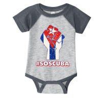 SOS Cuba Protest Fist Flag #SOSCUBA Infant Baby Jersey Bodysuit