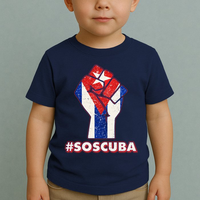 SOS Cuba Protest Fist Flag #SOSCUBA Toddler T-Shirt