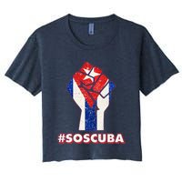 SOS Cuba Protest Fist Flag #SOSCUBA Crop Top