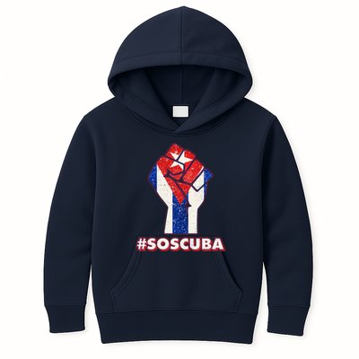 SOS Cuba Protest Fist Flag #SOSCUBA Kids Hoodie