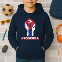 SOS Cuba Protest Fist Flag #SOSCUBA Kids Hoodie