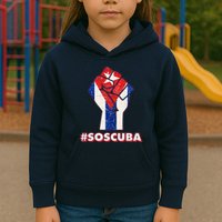 SOS Cuba Protest Fist Flag #SOSCUBA Kids Hoodie