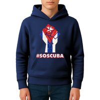 SOS Cuba Protest Fist Flag #SOSCUBA Kids Hoodie