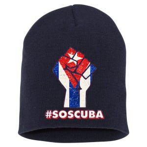 SOS Cuba Protest Fist Flag #SOSCUBA Short Acrylic Beanie