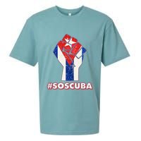 SOS Cuba Protest Fist Flag #SOSCUBA Sueded Cloud Jersey T-Shirt