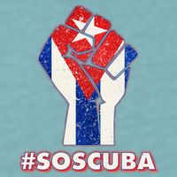 SOS Cuba Protest Fist Flag #SOSCUBA Sueded Cloud Jersey T-Shirt