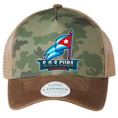 SOS Cuba Viva Cuba Libre Cubanos Bandera Cubana Legacy Tie Dye Trucker Hat
