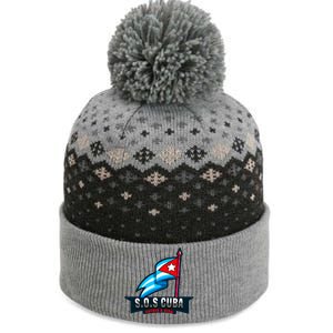 SOS Cuba Viva Cuba Libre Cubanos Bandera Cubana The Baniff Cuffed Pom Beanie