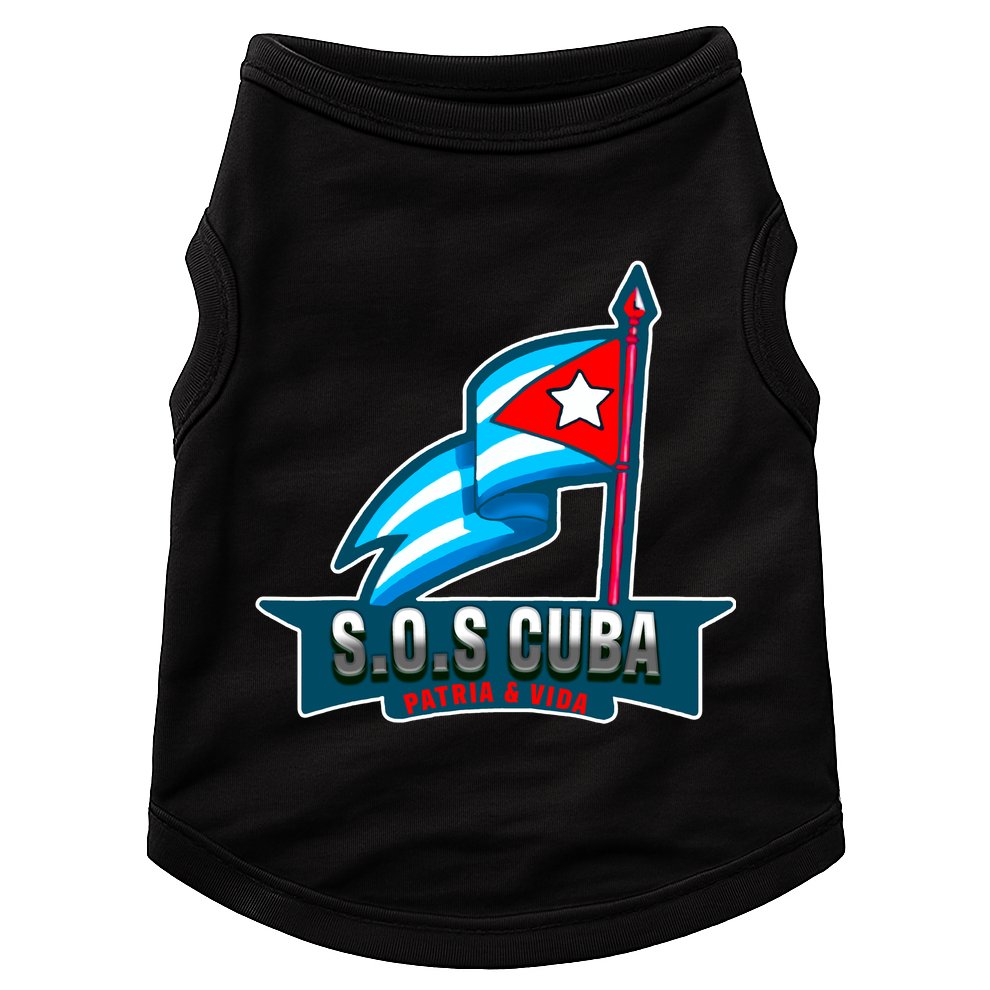 SOS Cuba Viva Cuba Libre Cubanos Bandera Cubana Doggie Tank