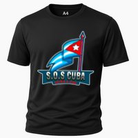 SOS Cuba Viva Cuba Libre Cubanos Bandera Cubana Cooling Performance Crew T-Shirt