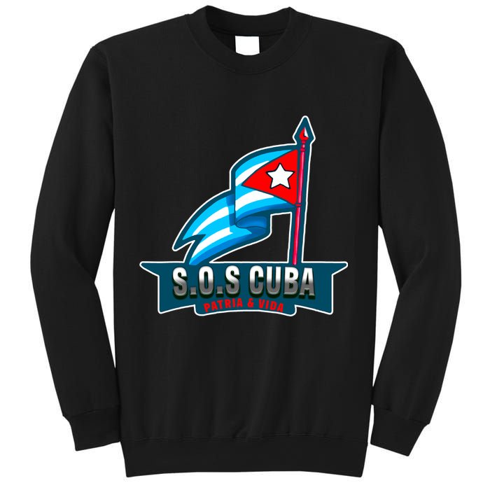SOS Cuba Viva Cuba Libre Cubanos Bandera Cubana Sweatshirt