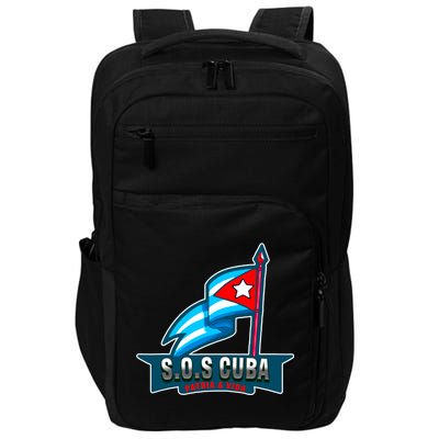 SOS Cuba Viva Cuba Libre Cubanos Bandera Cubana Impact Tech Backpack