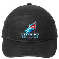 SOS Cuba Viva Cuba Libre Cubanos Bandera Cubana 7-Panel Snapback Hat