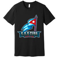 SOS Cuba Viva Cuba Libre Cubanos Bandera Cubana Premium T-Shirt