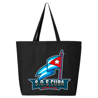 SOS Cuba Viva Cuba Libre Cubanos Bandera Cubana 25L Jumbo Tote