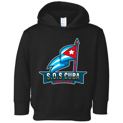 SOS Cuba Viva Cuba Libre Cubanos Bandera Cubana Toddler Hoodie