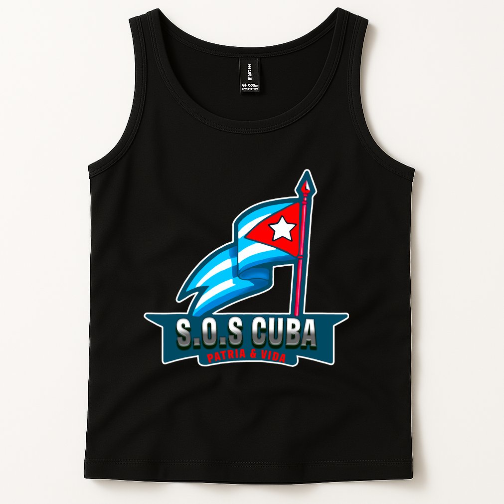 SOS Cuba Viva Cuba Libre Cubanos Bandera Cubana Tank Top
