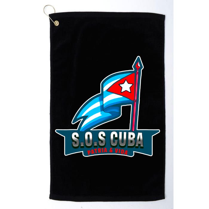 SOS Cuba Viva Cuba Libre Cubanos Bandera Cubana Golf Towel