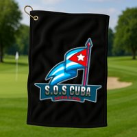 SOS Cuba Viva Cuba Libre Cubanos Bandera Cubana Golf Towel