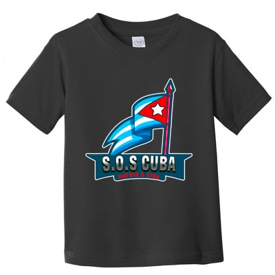SOS Cuba Viva Cuba Libre Cubanos Bandera Cubana Toddler T-Shirt