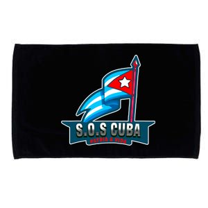 SOS Cuba Viva Cuba Libre Cubanos Bandera Cubana Microfiber Hand Towel