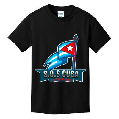 SOS Cuba Viva Cuba Libre Cubanos Bandera Cubana Kids T-Shirt