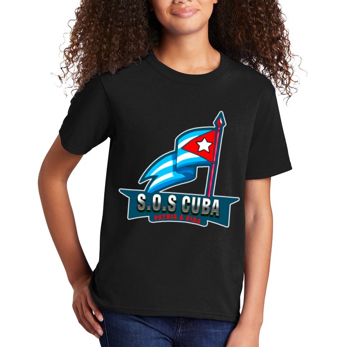 SOS Cuba Viva Cuba Libre Cubanos Bandera Cubana Kids T-Shirt