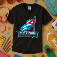 SOS Cuba Viva Cuba Libre Cubanos Bandera Cubana Kids T-Shirt