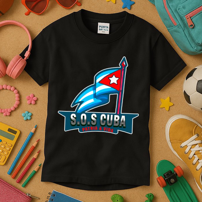 SOS Cuba Viva Cuba Libre Cubanos Bandera Cubana Kids T-Shirt