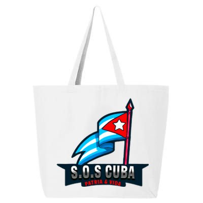 SOS Cuba Viva Cuba Libre Cubanos Bandera Cubana 25L Jumbo Tote